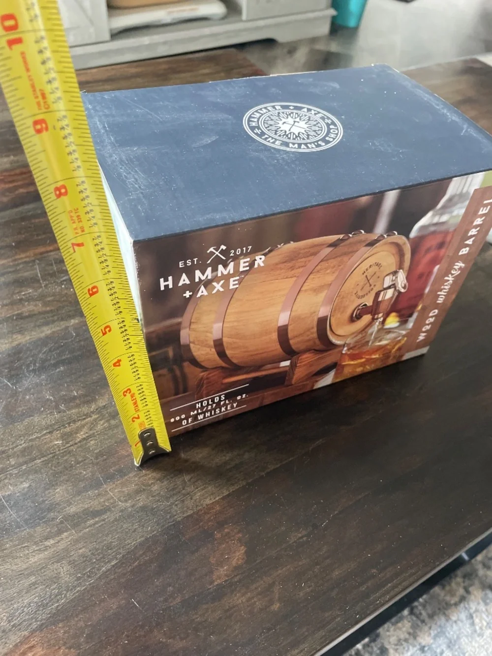 NEW Hammer + Axe Wood Whiskey Barrel